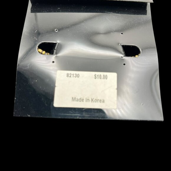 Vintage Cookie Lee Earrings Huggies Gold Tone Scroll New Push Back - Picture 8 of 9